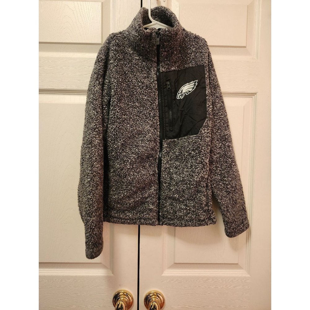 Junior Woman NFL Philadelphia Eagles Black Intercepting Teddy Full-Zip Jacket si